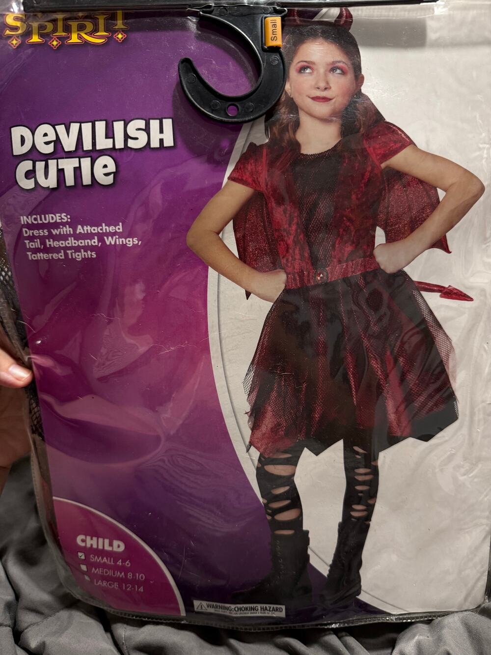 Spirit Halloween Girls Devilish Cutie Red Devil Costume Size Child Small 4-6